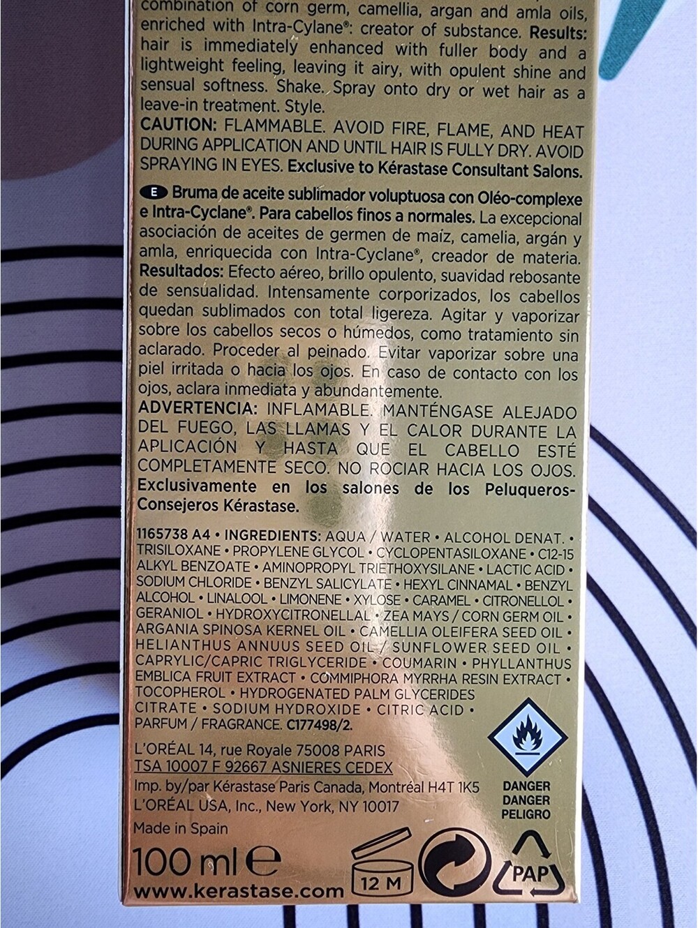 KÉRASTASE -Elixir Ultime- Oléo Complexe -Voluptuous Beautifying Oil Mist- 3.4 Oz - Picture 5 of 6